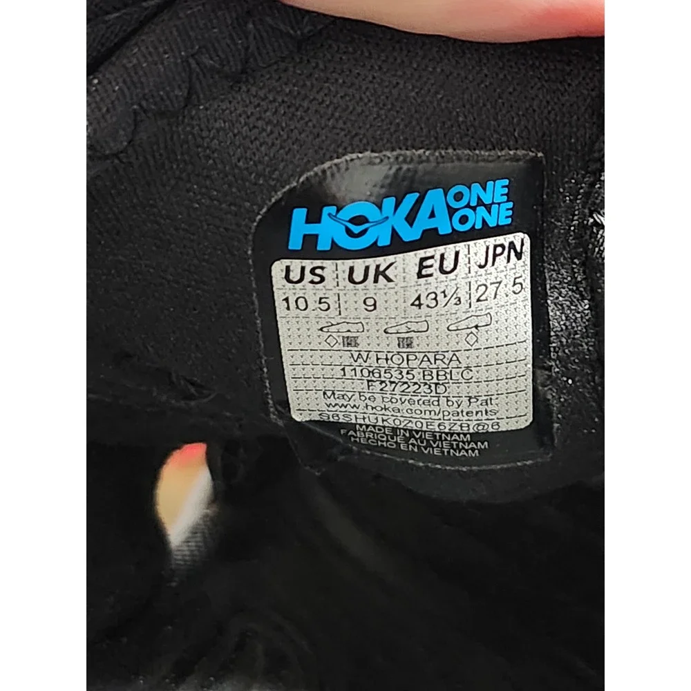 Hoka One One Hopara 2 Mens Black Hiking Sandals Mountain Shoes 1106534-BBLC 10.5